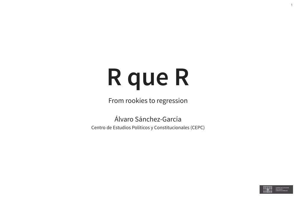 R que R: From Rookies to Regression – slide 1